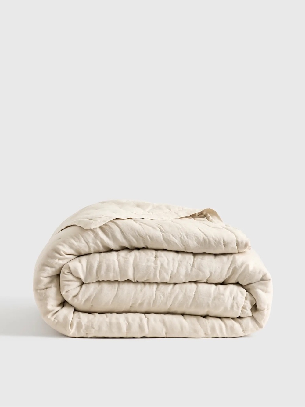 Quince European Linen Dream Quilt, King/Cal King, Sand
